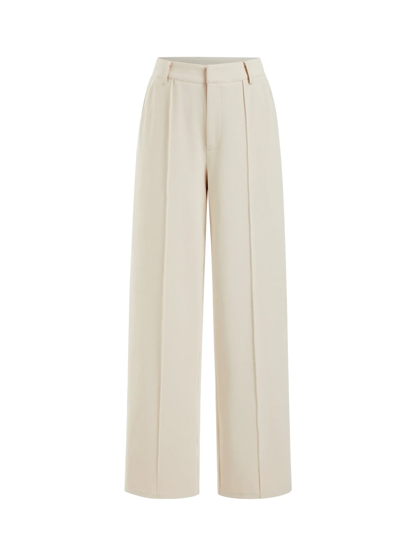 Rechte geplooide broek met hoge taille