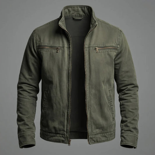 Marcos | Vintage katoenen jack met rits