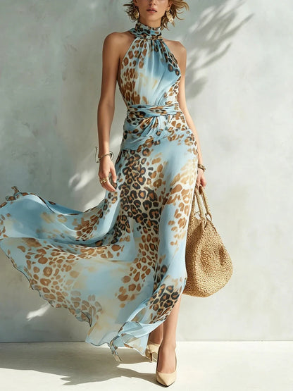 DESIREE – ABITO LUNGO E LUSSUOSO CON STAMPA ANIMALIER