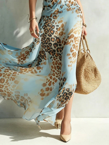 DESIREE – ABITO LUNGO E LUSSUOSO CON STAMPA ANIMALIER