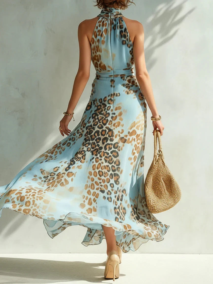 DESIREE – ABITO LUNGO E LUSSUOSO CON STAMPA ANIMALIER