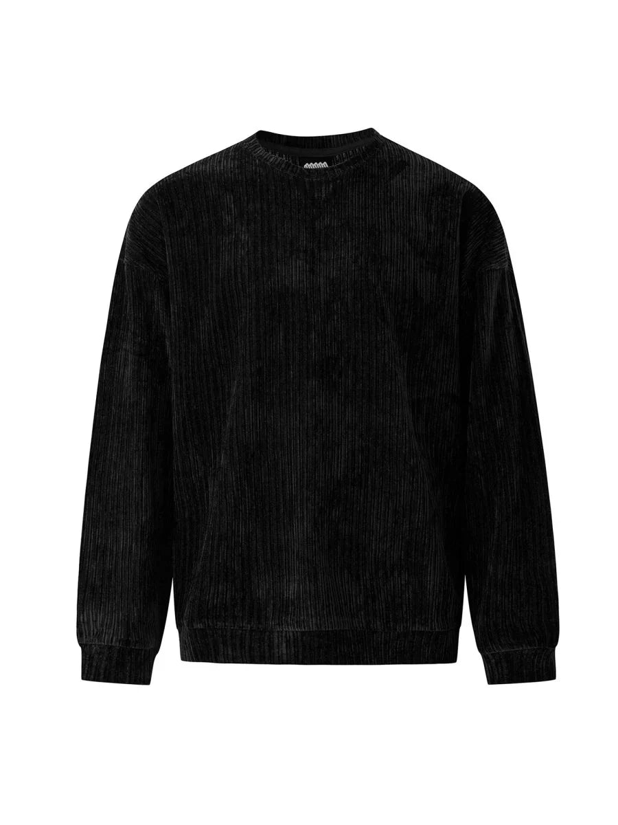 Oversized Trui met Geribbelde Textuur - Zwart