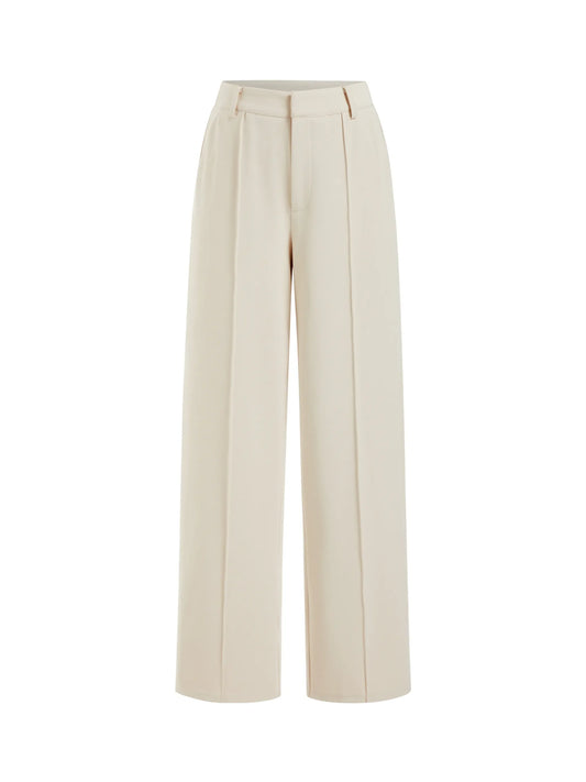 Rechte geplooide broek met hoge taille