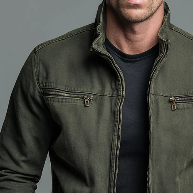 Marcos | Vintage katoenen jack met rits