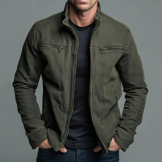 Marcos | Vintage katoenen jack met rits
