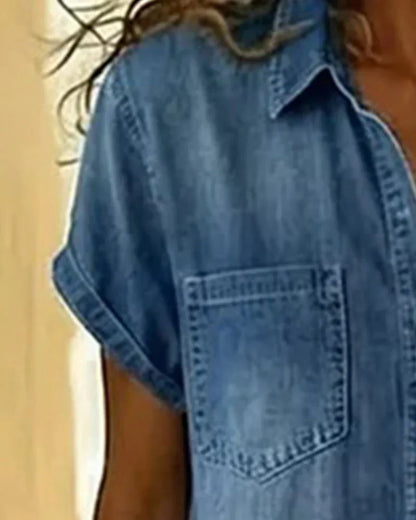 Paola | Tuta di jeans con abbottonatura frontale
