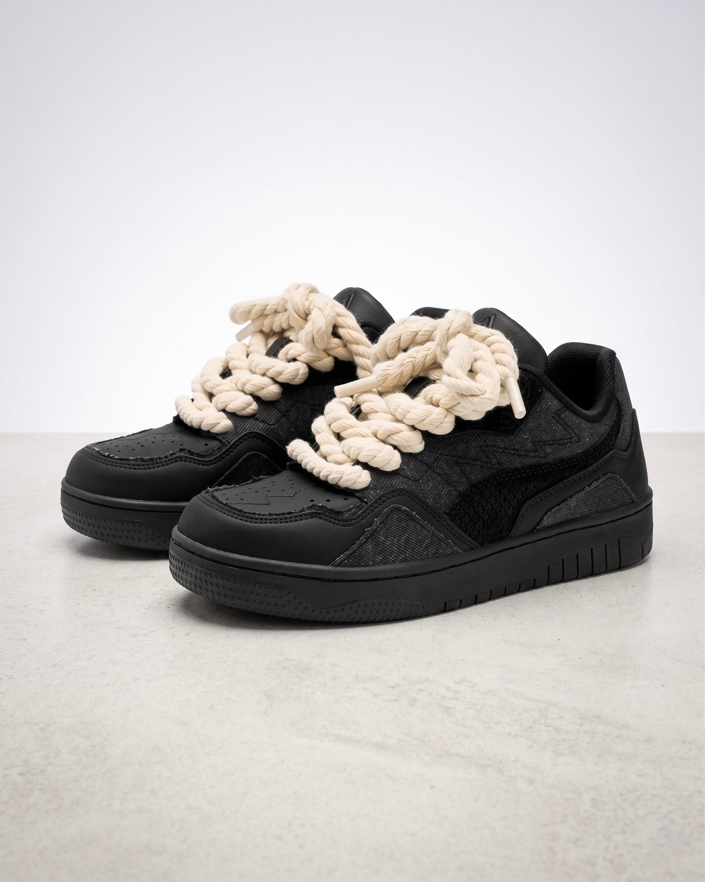 Sneakers met textuur Marcos - Zwart