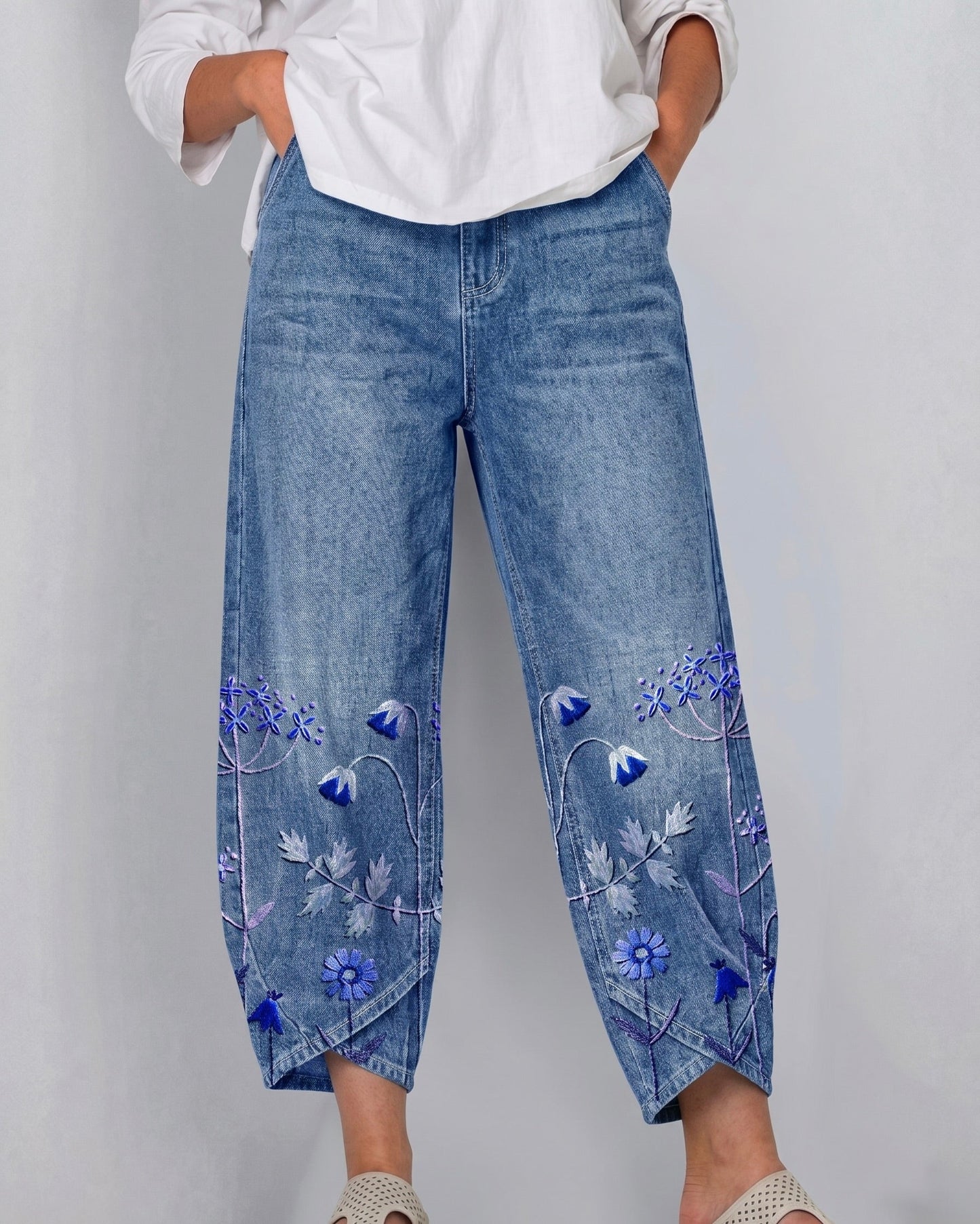 Eva | Geborduurde broek in casual chic stijl