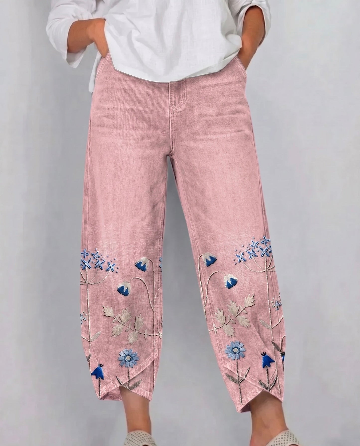 Eva | Geborduurde broek in casual chic stijl