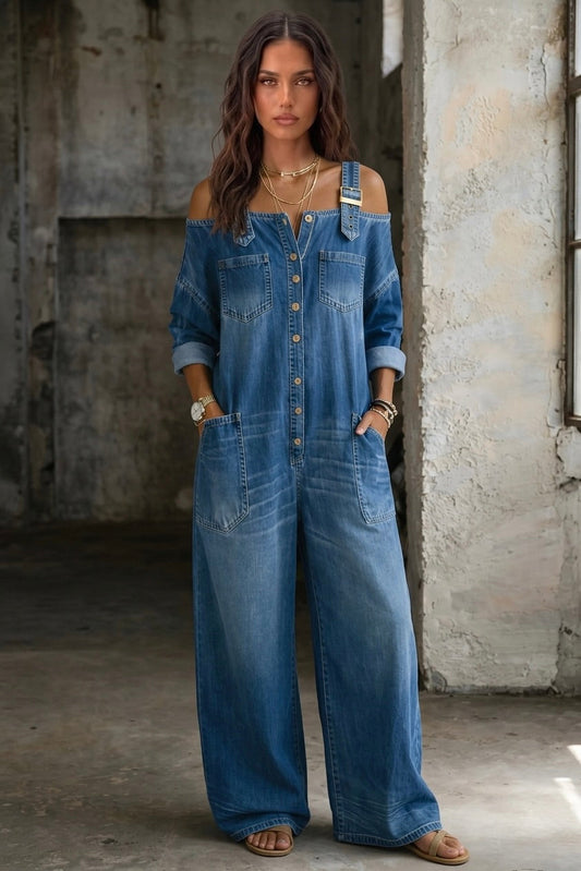 Sofía | Strapless spijkerjumpsuit