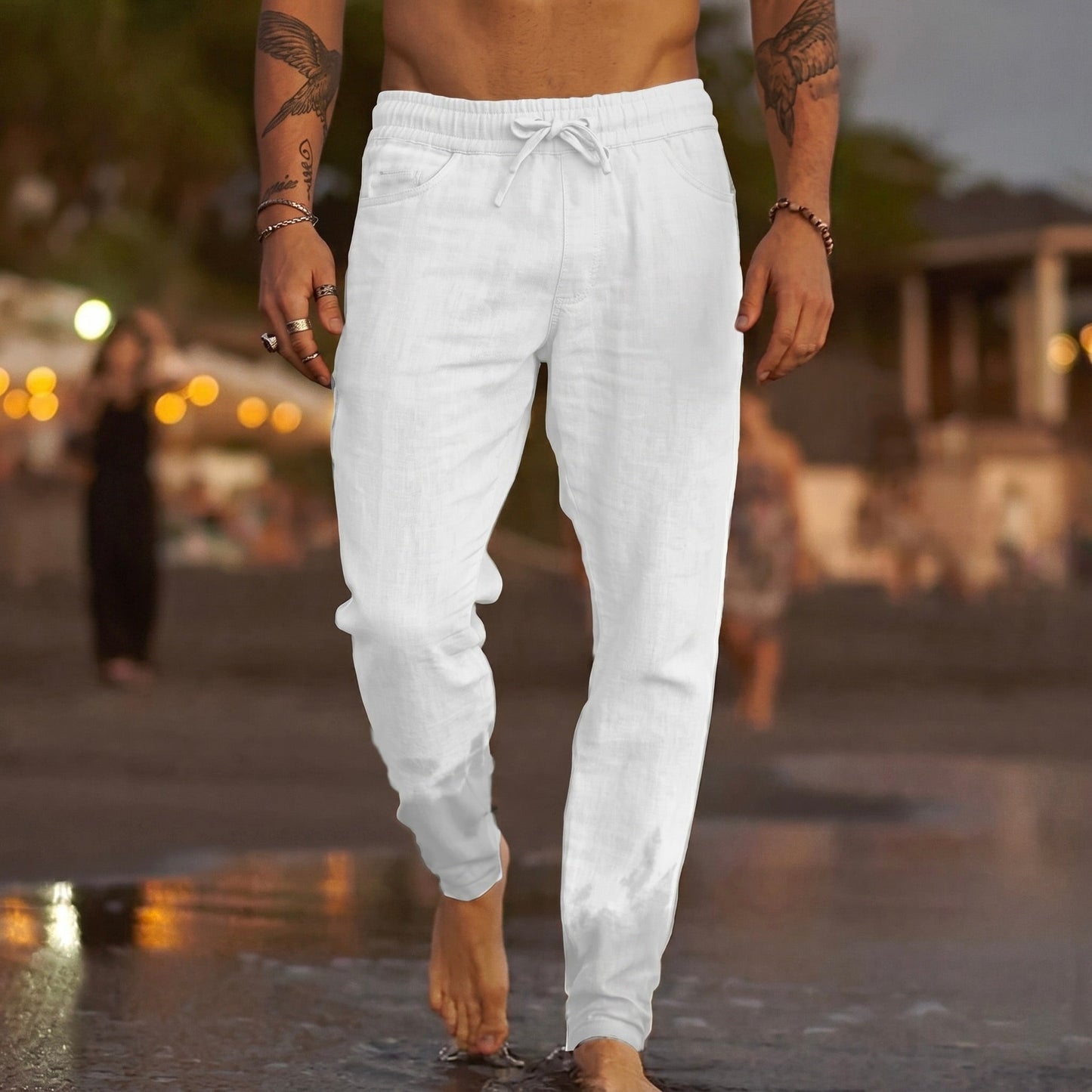 Leo | Strandbyxor i linne