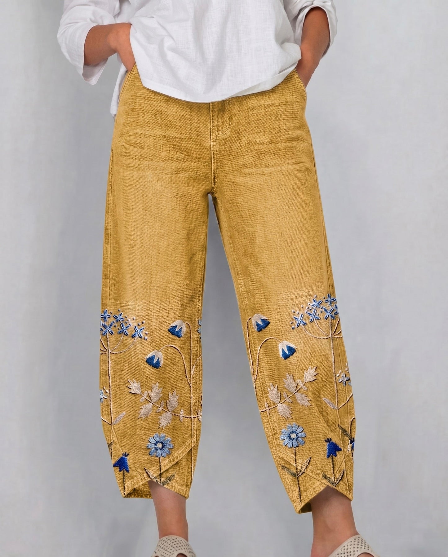 Eva | Geborduurde broek in casual chic stijl
