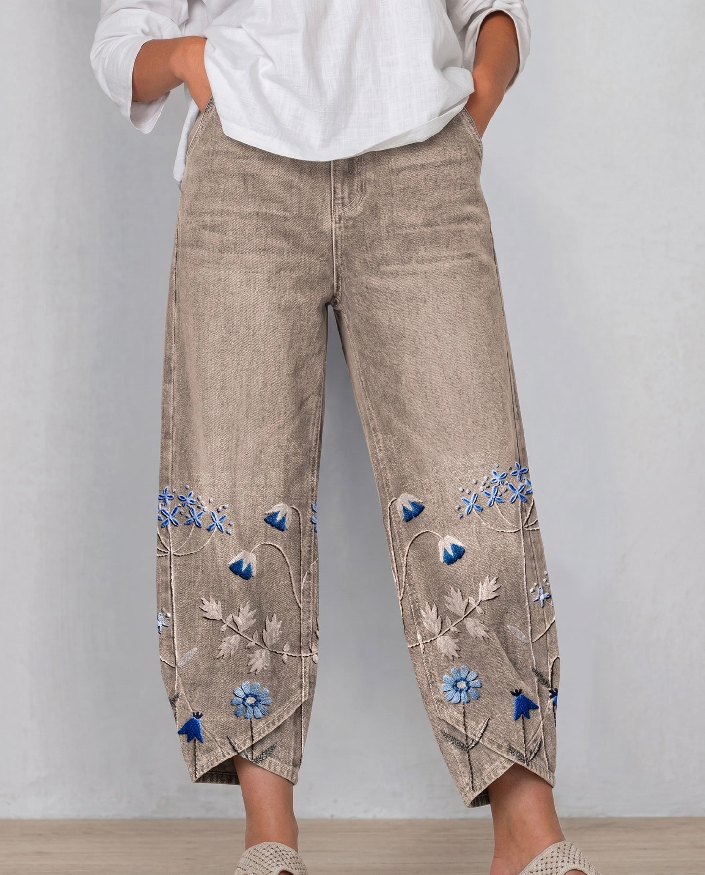 Eva | Geborduurde broek in casual chic stijl