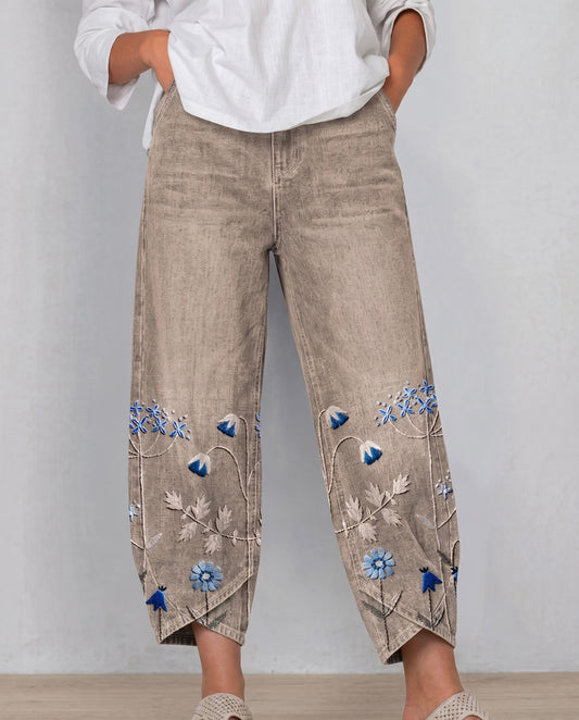 Eva | Geborduurde broek in casual chic stijl