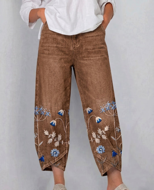 Eva | Geborduurde broek in casual chic stijl