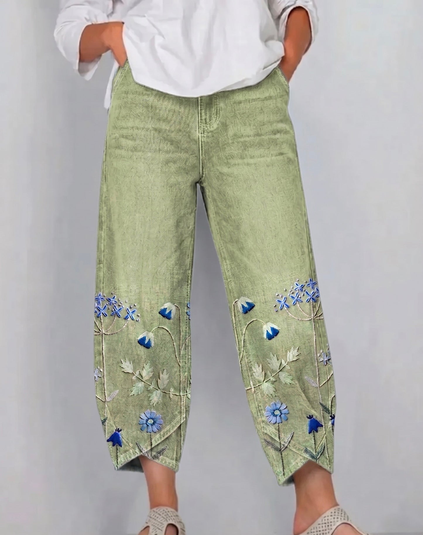 Eva | Geborduurde broek in casual chic stijl