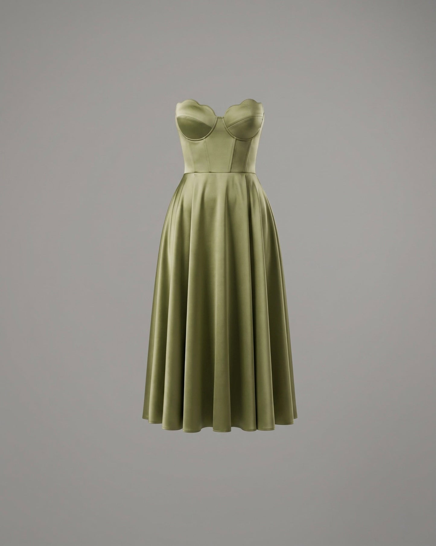 Ainoa™ | Elegante strapless midi-jurk