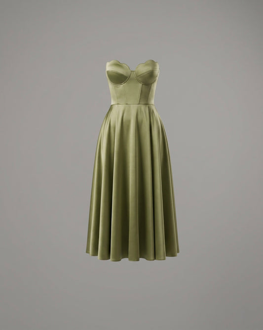 Ainoa™ | Elegante strapless midi-jurk