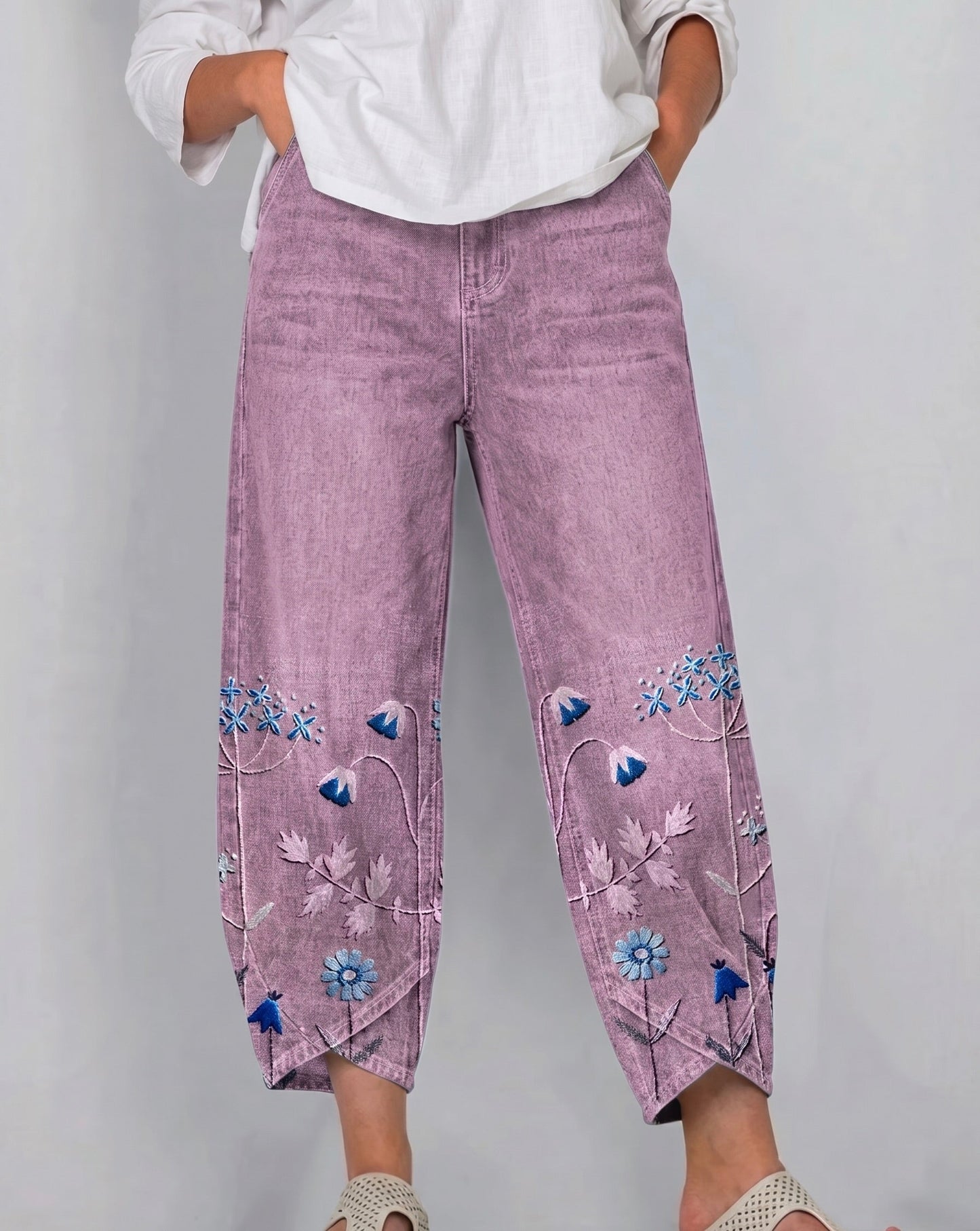 Eva | Geborduurde broek in casual chic stijl