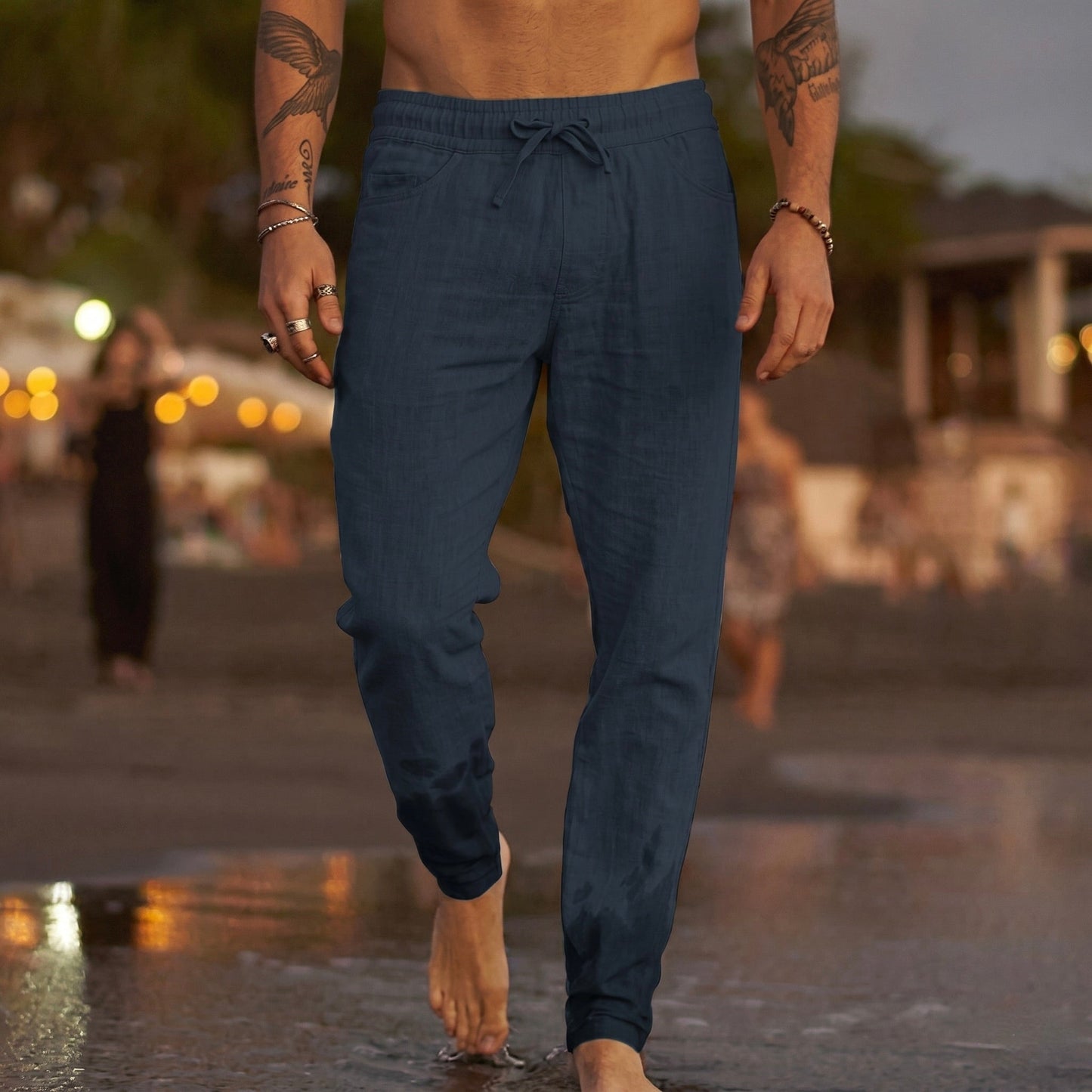 Leo | Strandbyxor i linne
