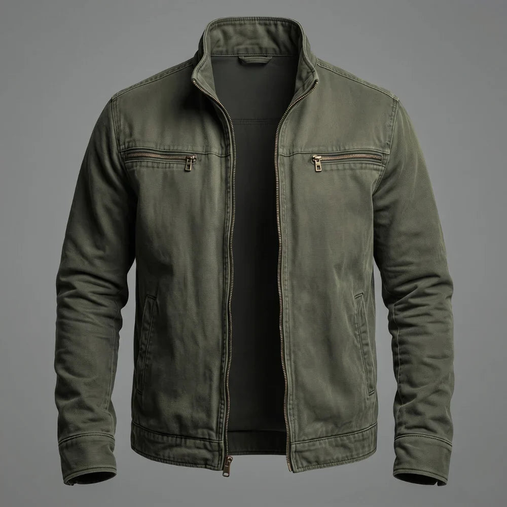 Marcos | Vintage katoenen jack met rits