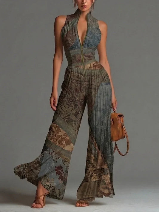 Camille™ | Plisserad jumpsuit med bohemiskt mönster
