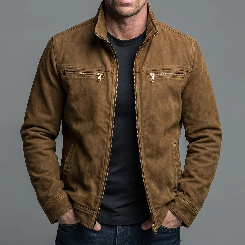 Marcos | Vintage katoenen jack met rits
