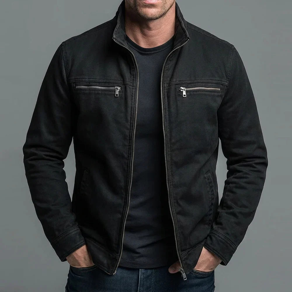 Marcos | Vintage katoenen jack met rits