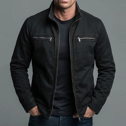 Marcos | Vintage katoenen jack met rits